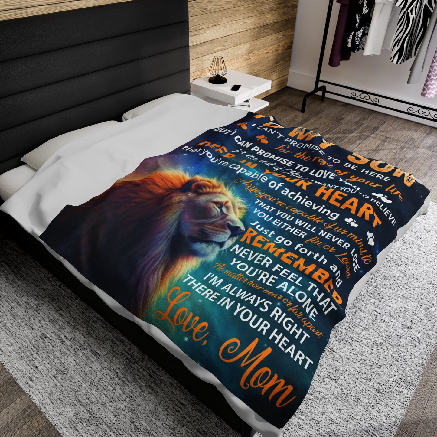 To My Son | I Can't Promise To Be Here | Velveteen Plush Blanket 80"x60"