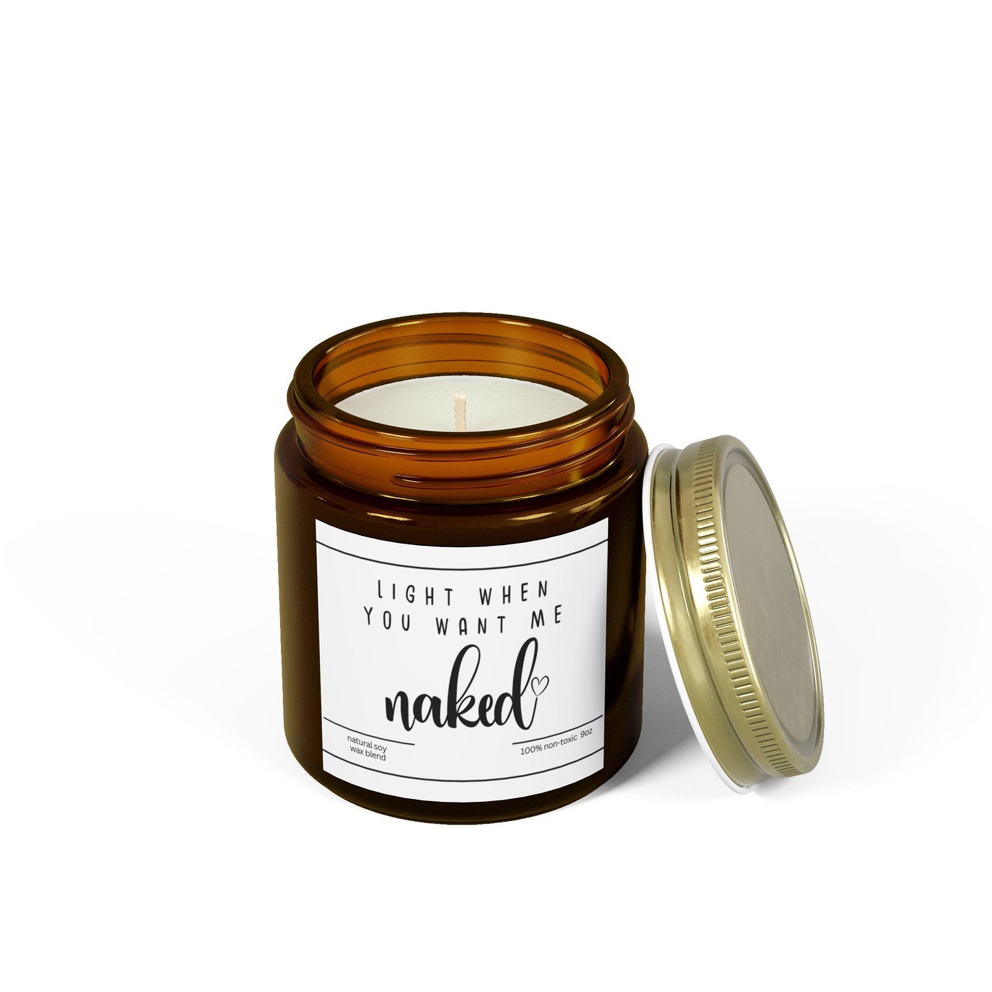 For Love | Light When You Want Me Naked | Scented Candles, Coconut Apricot Wax  9oz