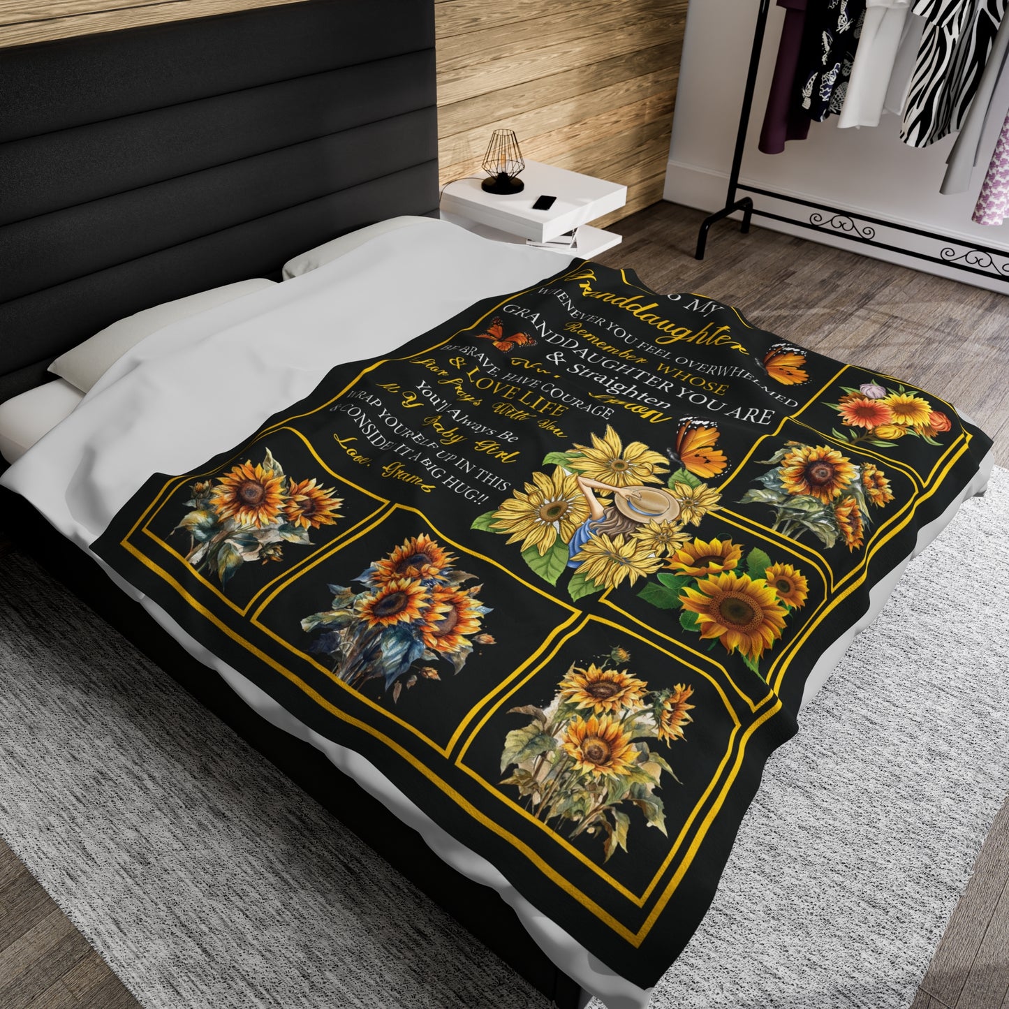 To My Granddaughter | Whenever You Feel | Velveteen Plush Blanket 80"x60"