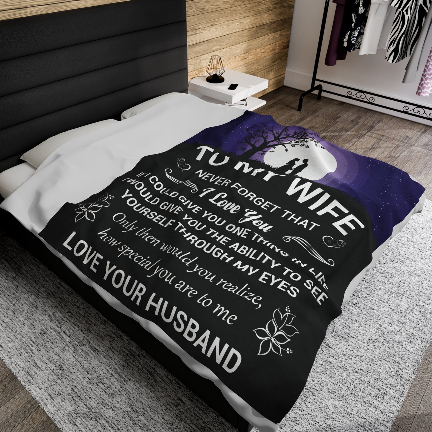 To My Wife | Never Forget That | Velveteen Plush Blanket 80"x60"