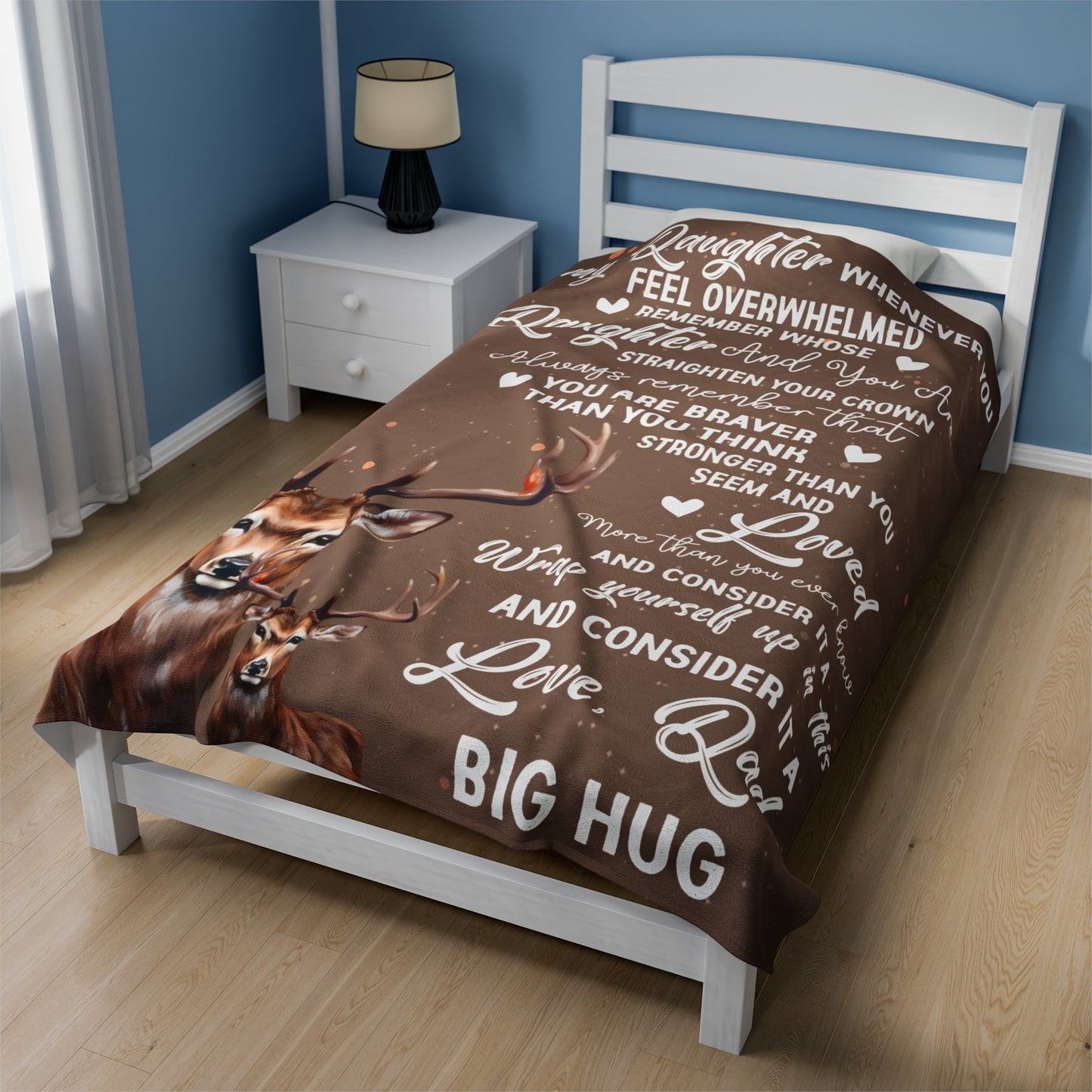 To My Daughter | Whenever You Feel Overwhelmed | Velveteen Plush Blanket 80"x60"