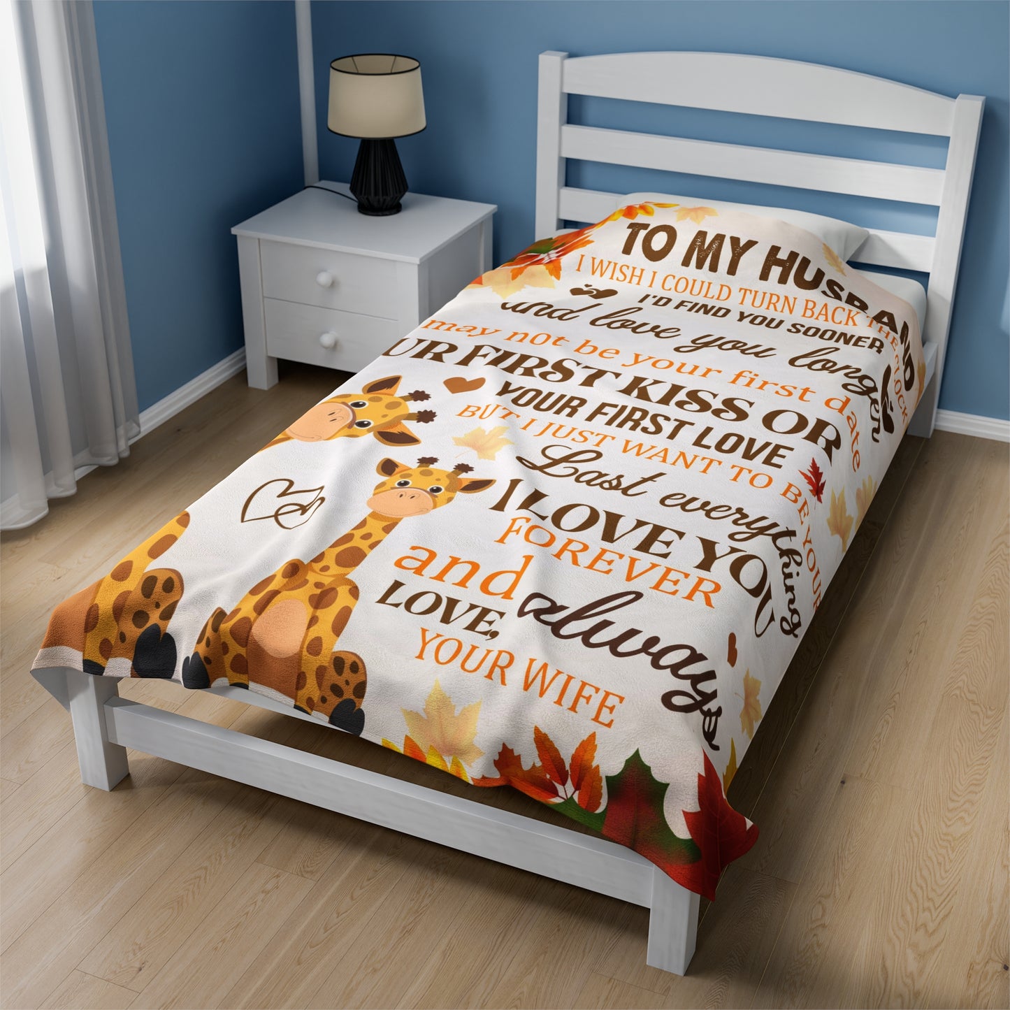 To My Husband | I Wish I Could Turn | Velveteen Plush Blanket 80"x60"