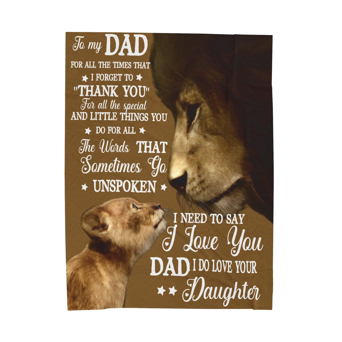 To My Dad | For All The Times | Velveteen Plush Blanket 80"x60"