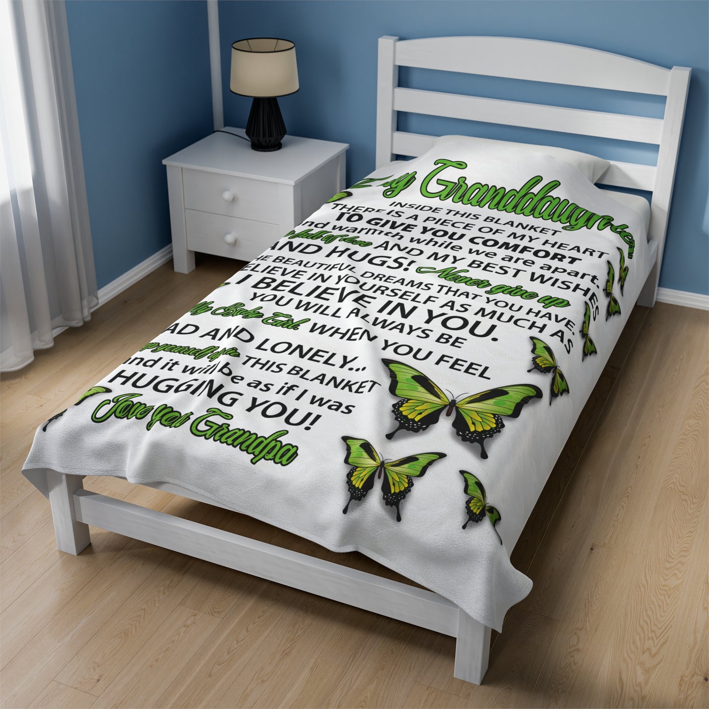 To My Granddaughter | Inside This Blanket | Velveteen Plush Blanket 80"x60"