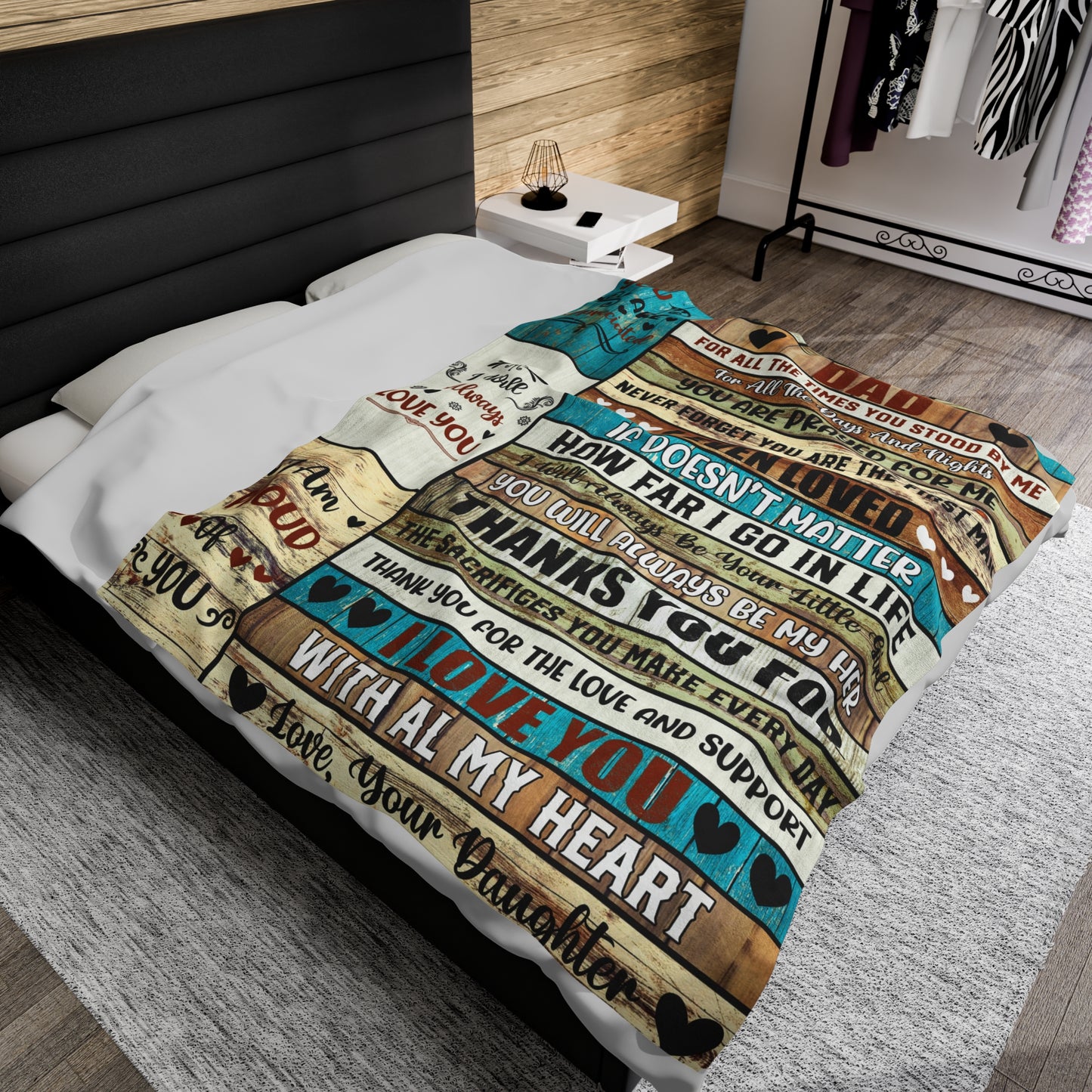 To My Dad | For All The Times | Velveteen Plush Blanket 80"x60"