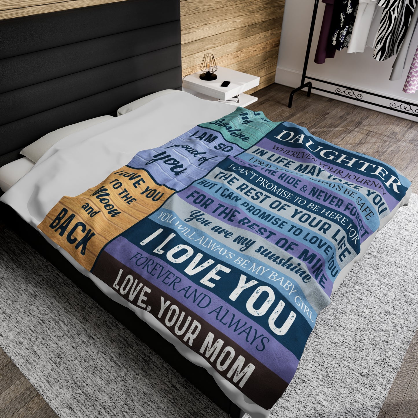 To My Daughter | I Love You | Velveteen Plush Blanket