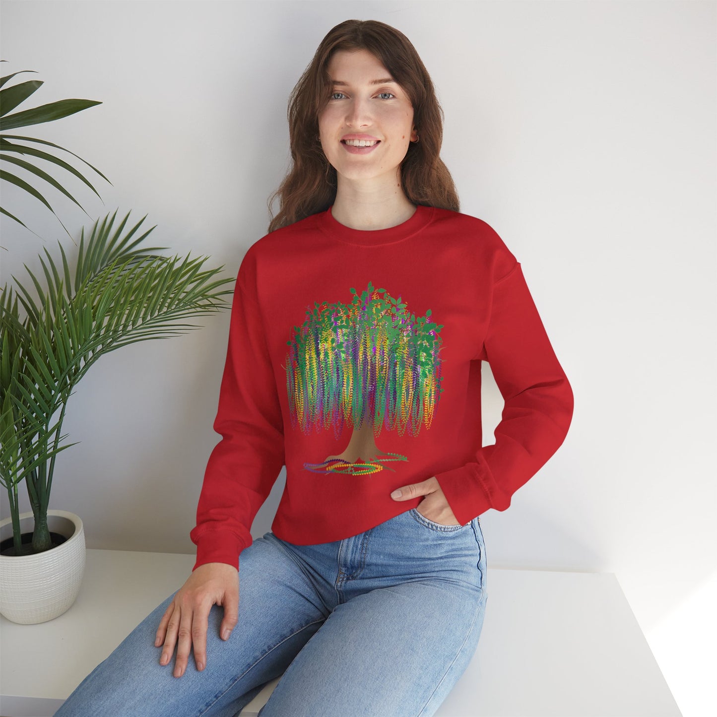 Mardi Gras | Tree | Unisex Heavy Blend™ Crewneck Sweatshirt