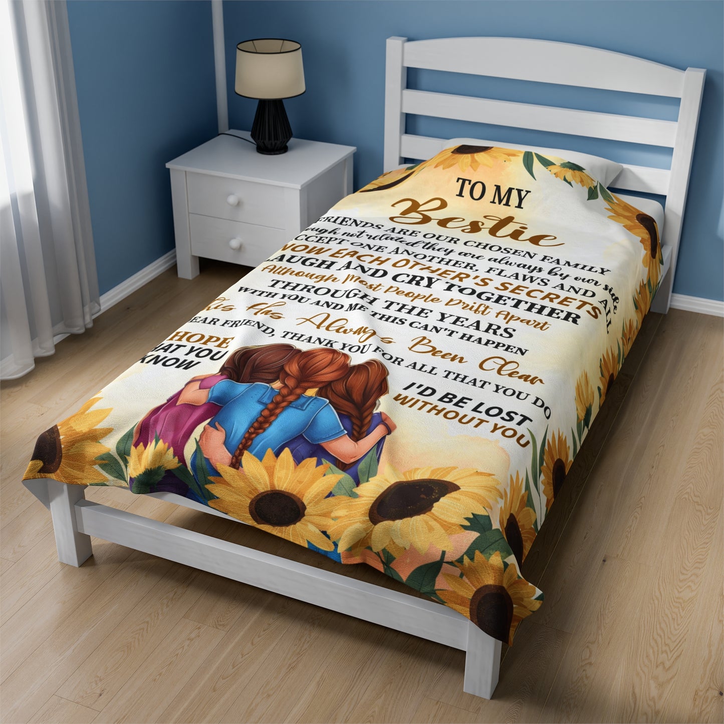 To My Bestfriend | Friend Are Our Chosen | Velveteen Plush Blanket 80"x60"