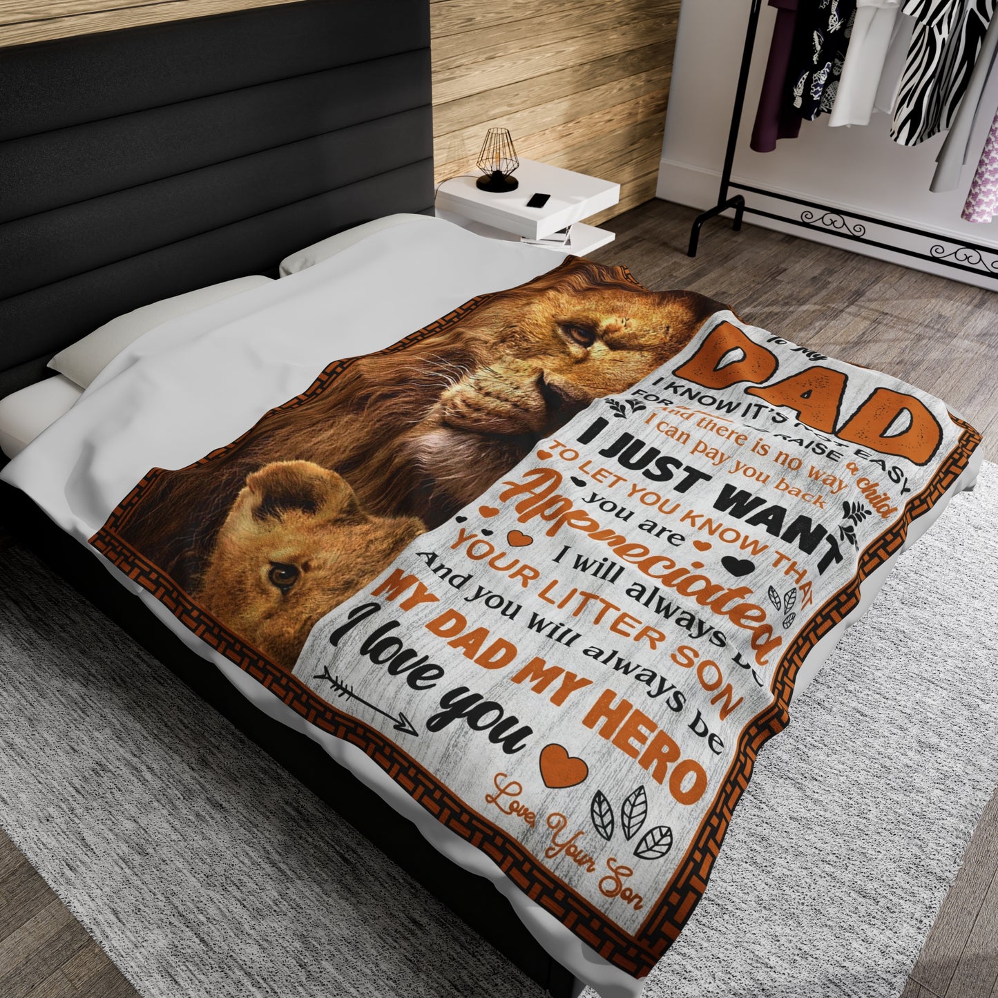 To My Dad | I Know It's Not Easy | Velveteen Plush Blanket 80"x60"