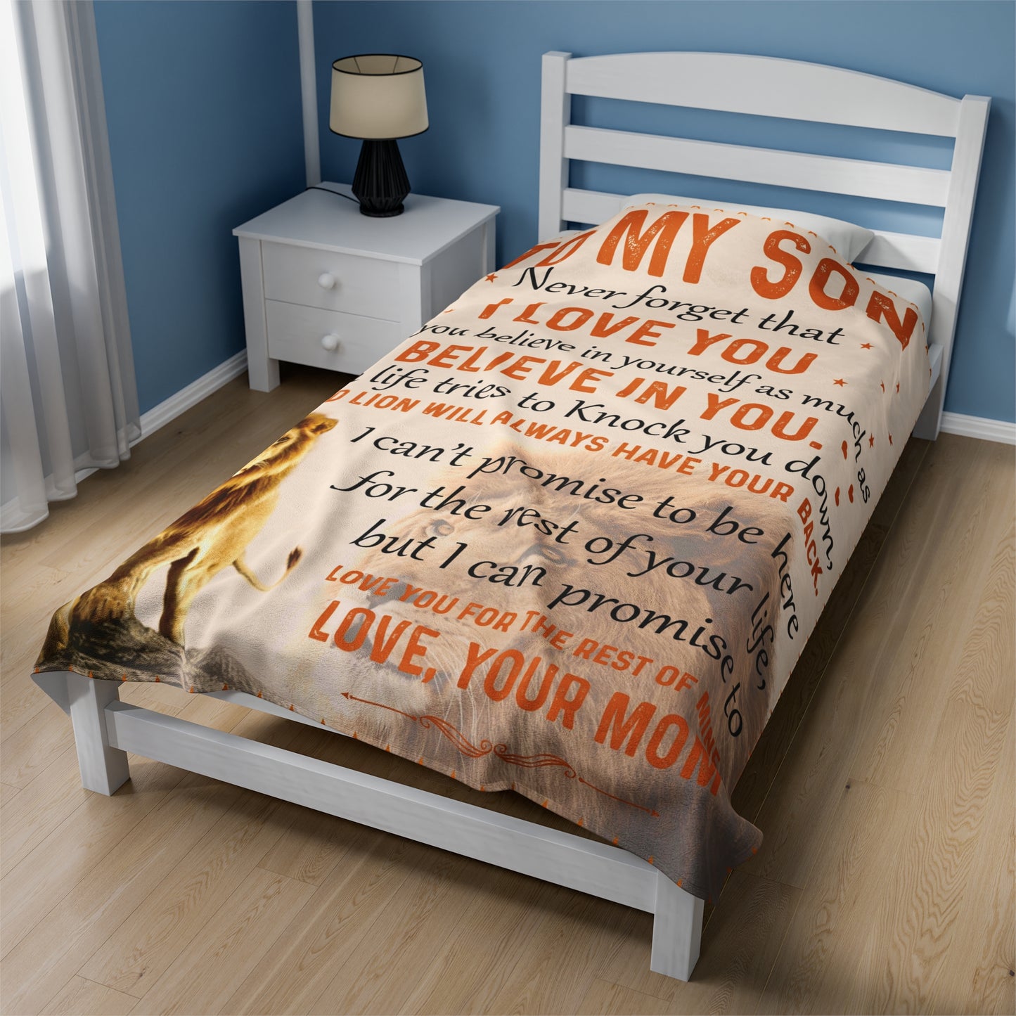 To My Son | Never Forget | Velveteen Plush Blanket 80"x60"