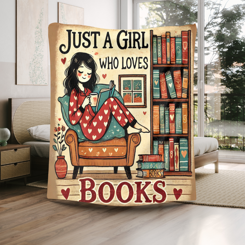 Reading Blanket | Design03 | Velveteen Plush Blanket 80"x60"