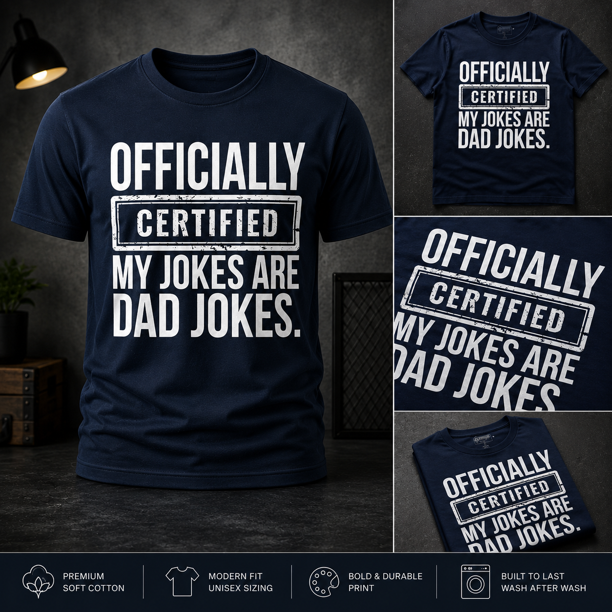 Dad Chemistry Joke T-Shirt — "I Tell Dad Jokes Periodically" Science Tee