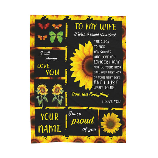 To My Wife | I Wish I Could | Velveteen Plush Blanket 80"x60"