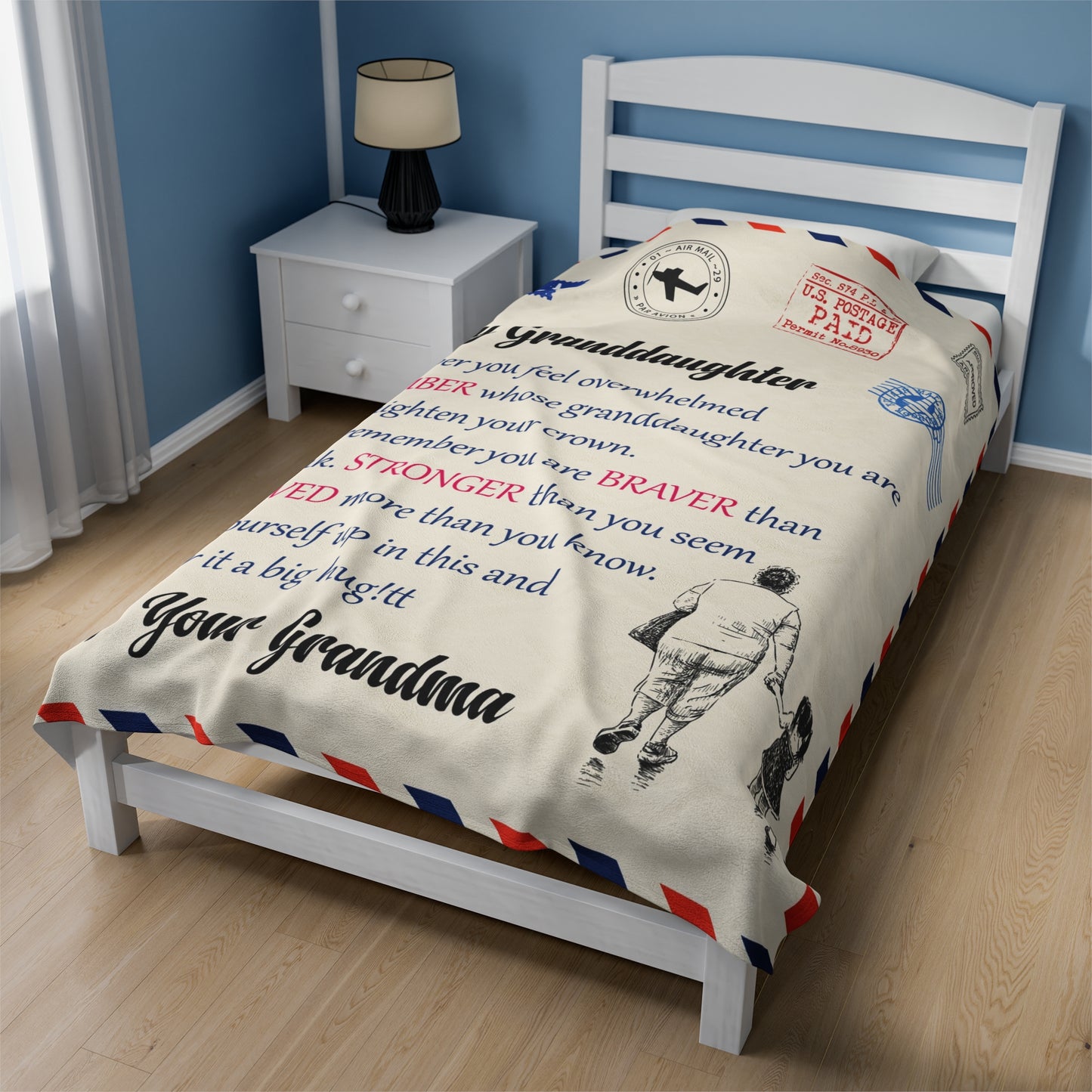 To My Granddaughter | Whenever You Fel Overwhelmed | Velveteen Plush Blanket 80"x60"