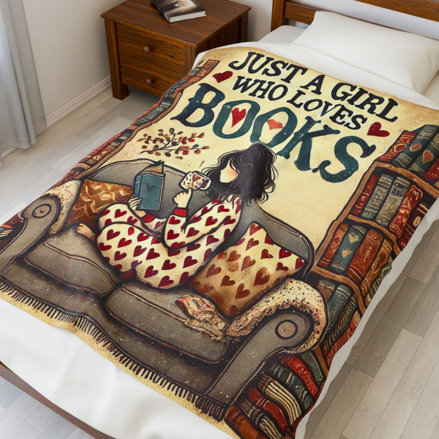 Reading Blanket | Design02 | Velveteen Plush Blanket 80"x60"