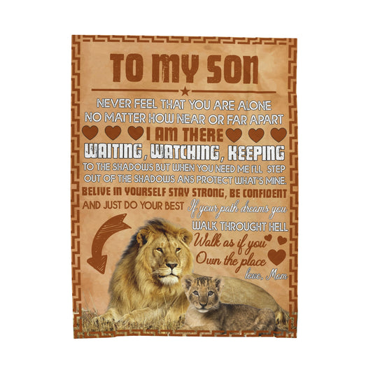 To My Son | Never Feel That | Velveteen Plush Blanket 80"x60"