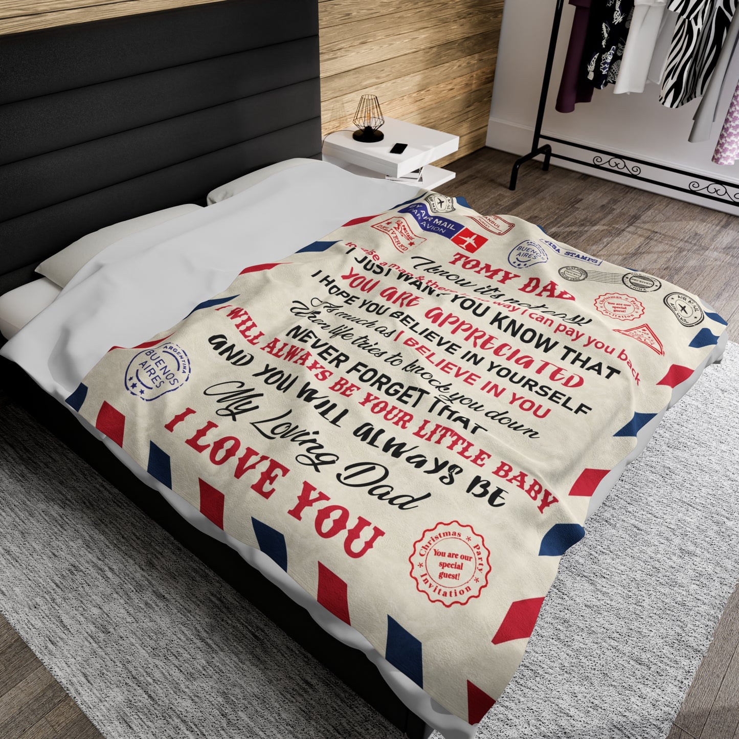 To My Dad | I Know It's Not | Velveteen Plush Blanket 80"x60"