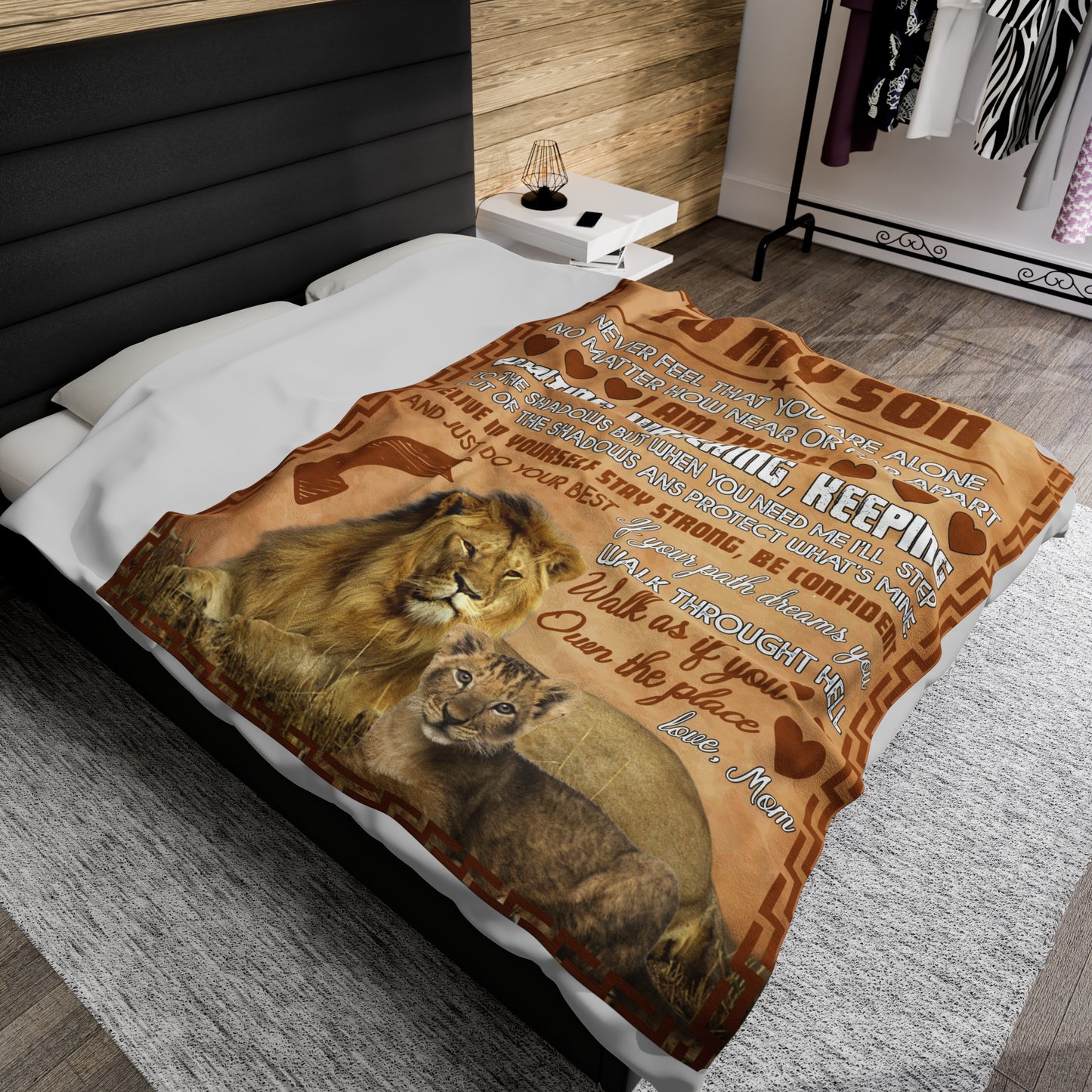 To My Son | Never Feel That | Velveteen Plush Blanket 80"x60"