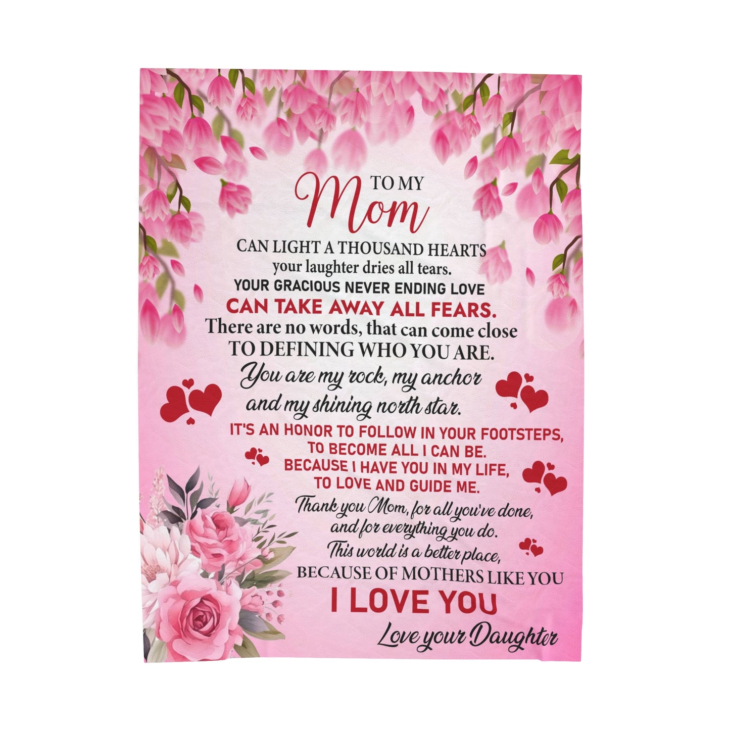 To My Mom  | Can Light  A Thousand | Velveteen Plush Blanket 80"x60"