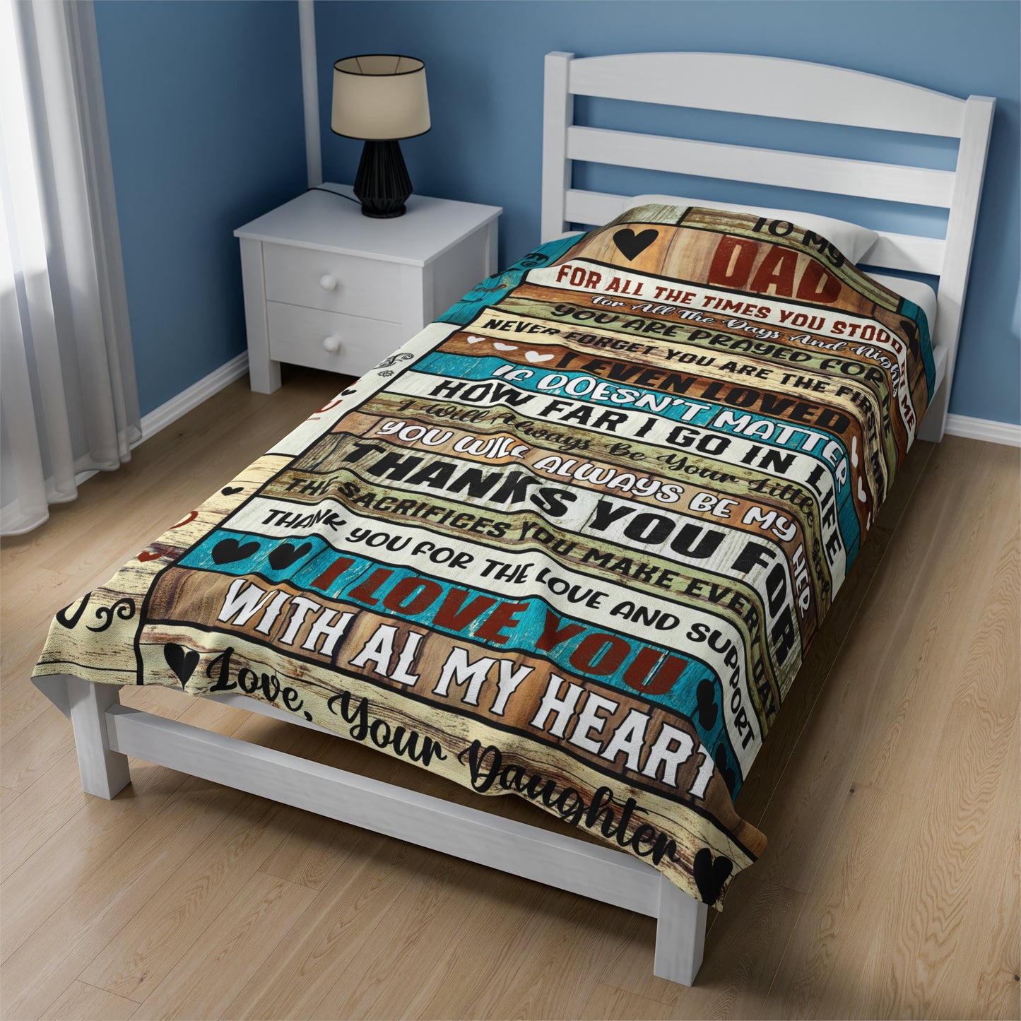 To My Dad | For All The Times | Velveteen Plush Blanket 80"x60"