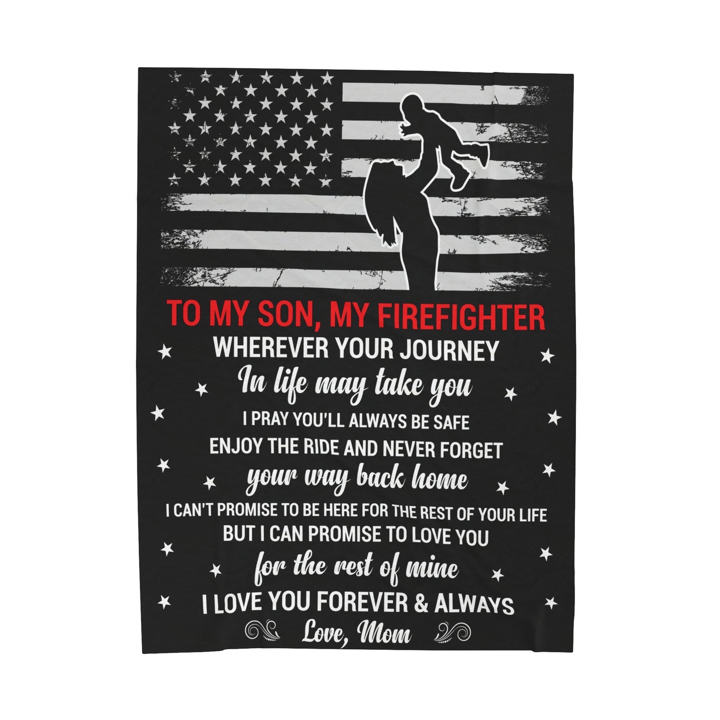 To My Son | Wherever Your Journey | Velveteen Plush Blanket 80"x60"