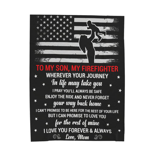 To My Son | Wherever Your Journey | Velveteen Plush Blanket 80"x60"