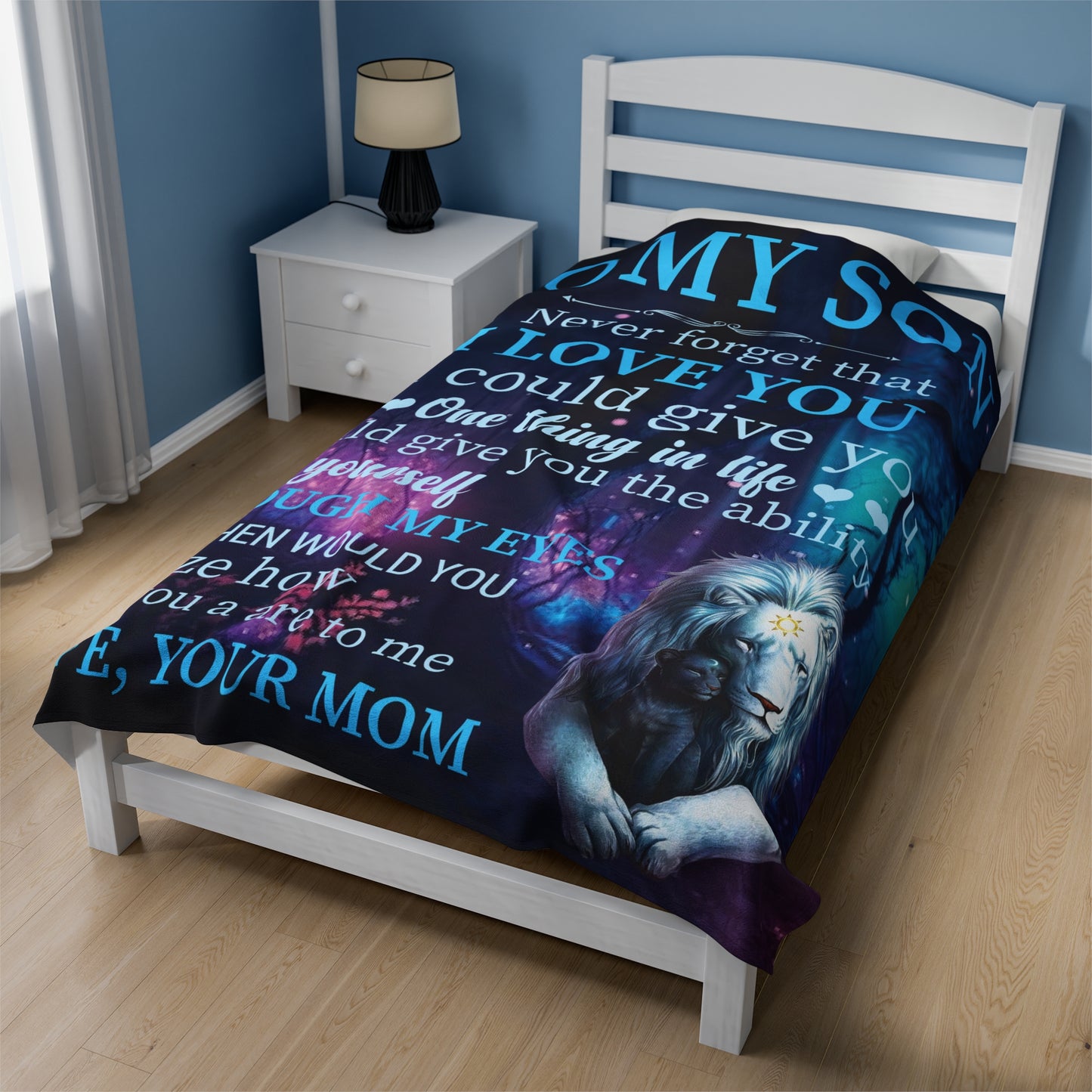 To My Son | Never Forget | Velveteen Plush Blanket 80"x60"