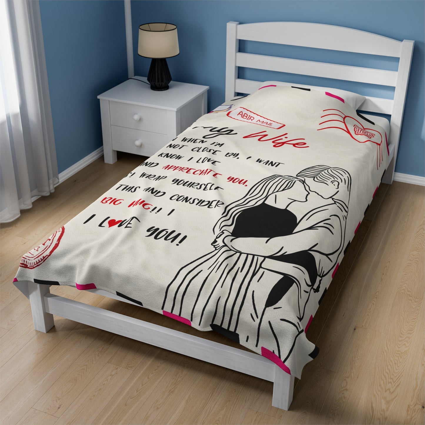 To My Wife | Even When I'm Not Close | Velveteen Plush Blanket 80"x60"
