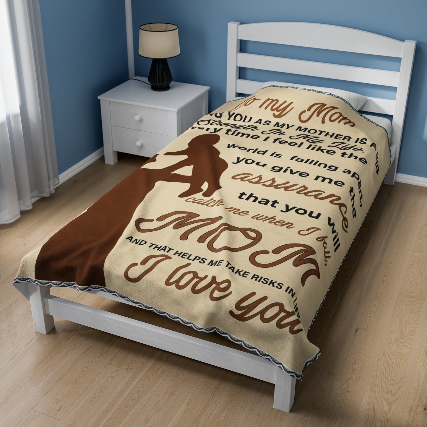 To My Mom  | Having You As My Mother | Velveteen Plush Blanket 80"x60"