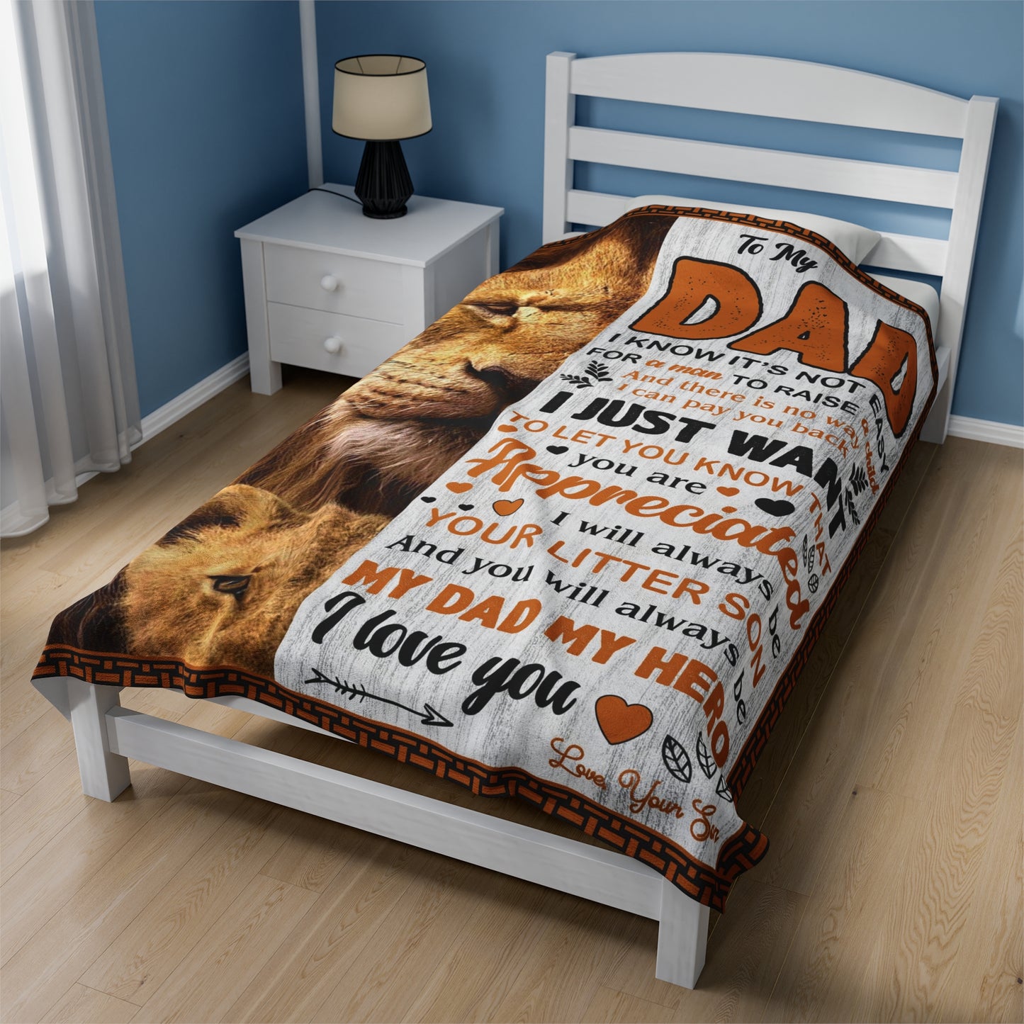 To My Dad | I Know It's Not Easy | Velveteen Plush Blanket 80"x60"