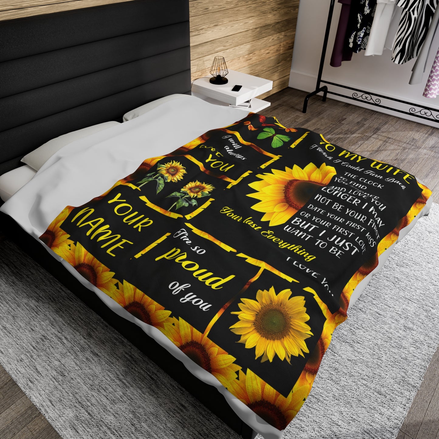 To My Wife | I Wish I Could | Velveteen Plush Blanket 80"x60"