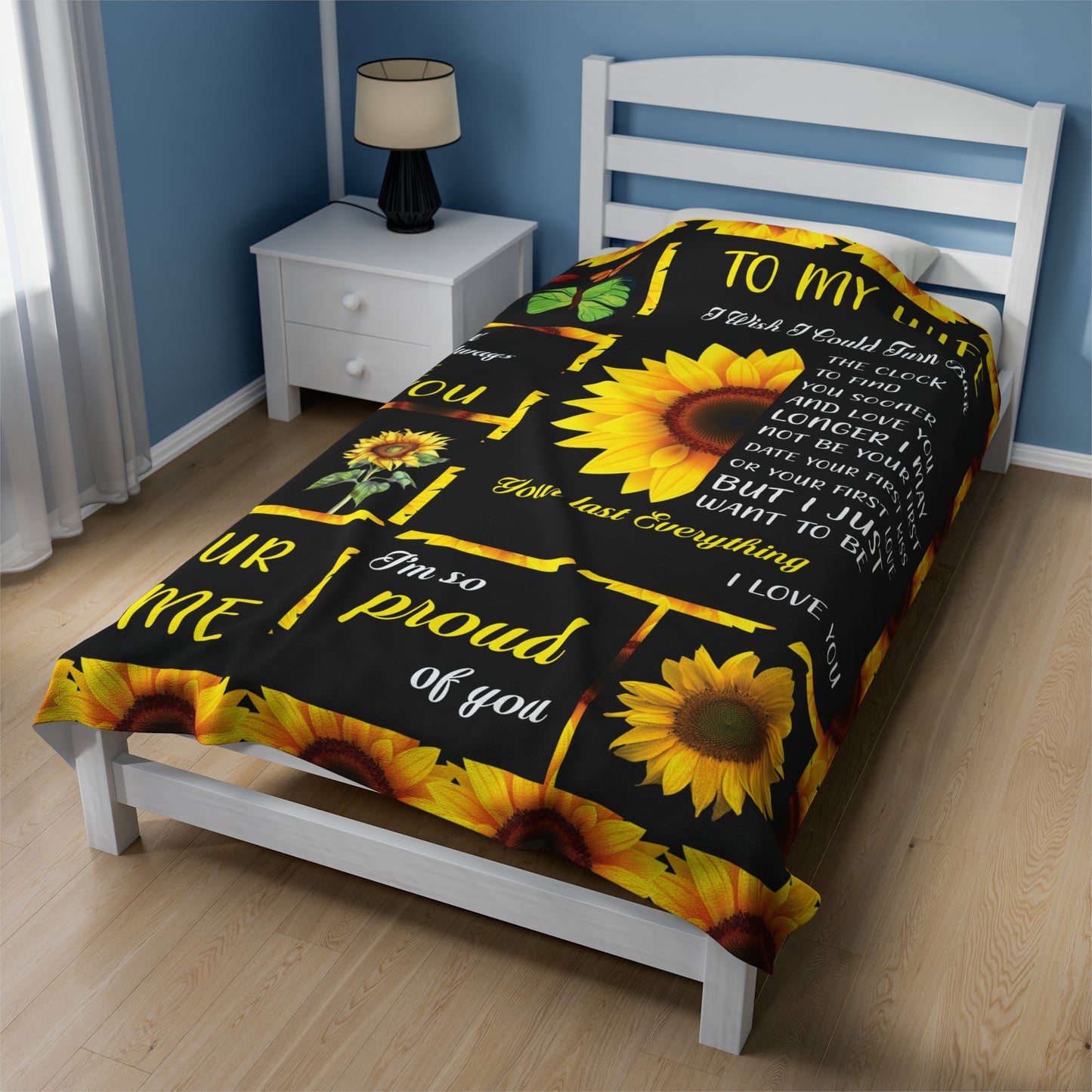 To My Wife | I Wish I Could | Velveteen Plush Blanket 80"x60"