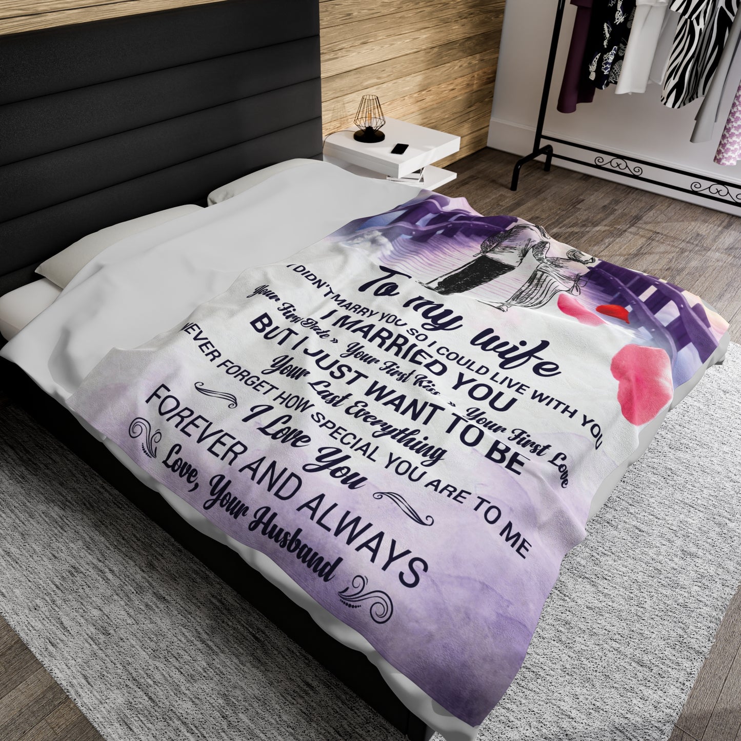 To My Wife | I Didn't Marry You | Velveteen Plush Blanket 80"x60"