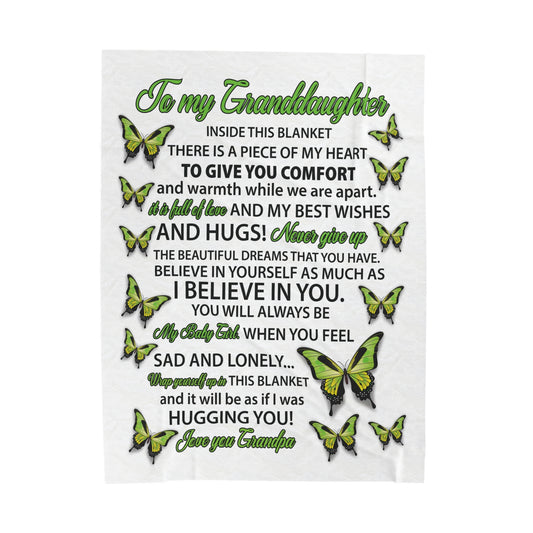 To My Granddaughter | Inside This Blanket | Velveteen Plush Blanket 80"x60"