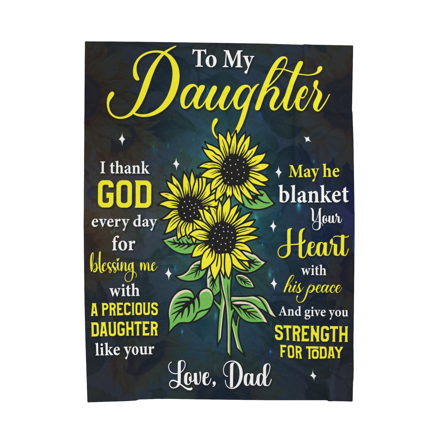 To My Daughter | I Thank God | Velveteen Plush Blanket 80"x60"