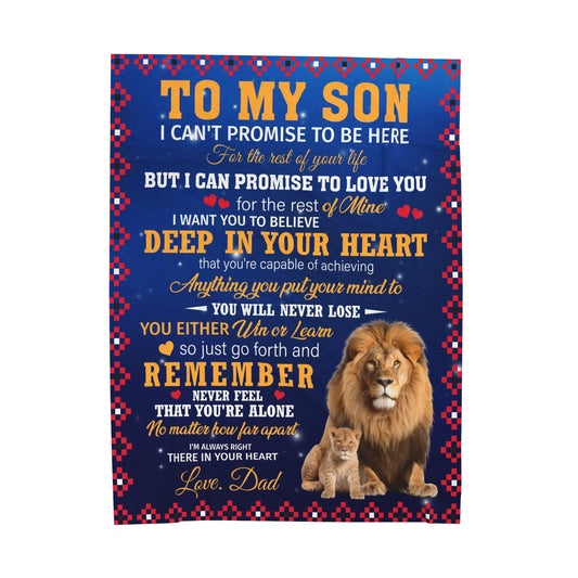 To My Son | I Can't Promise | Velveteen Plush Blanket 80"x60"