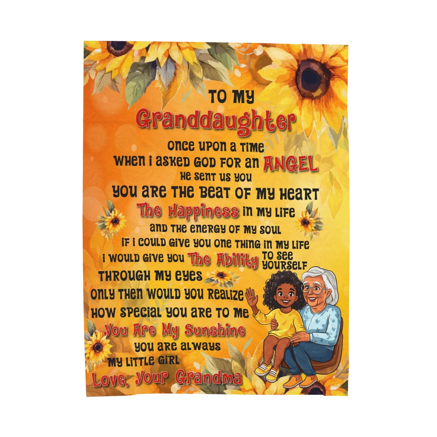 To My Granddaughter | Once Upon A Time | Velveteen Plush Blanket 80"x60"