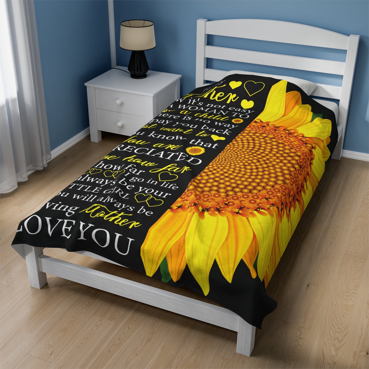 To My Mom  | I Know It's Not Easy | Velveteen Plush Blanket 80"x60"