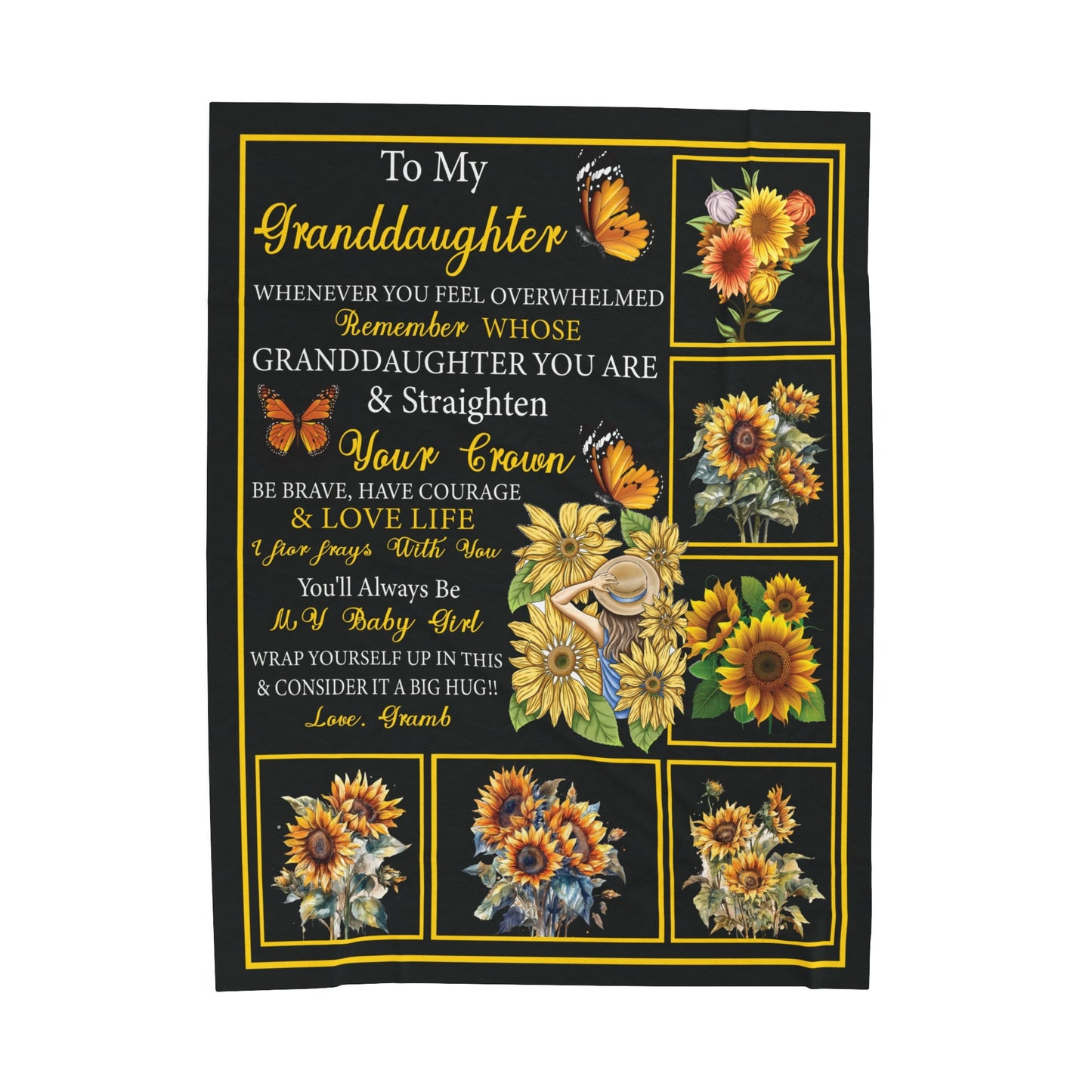 To My Granddaughter | Whenever You Feel | Velveteen Plush Blanket 80"x60"