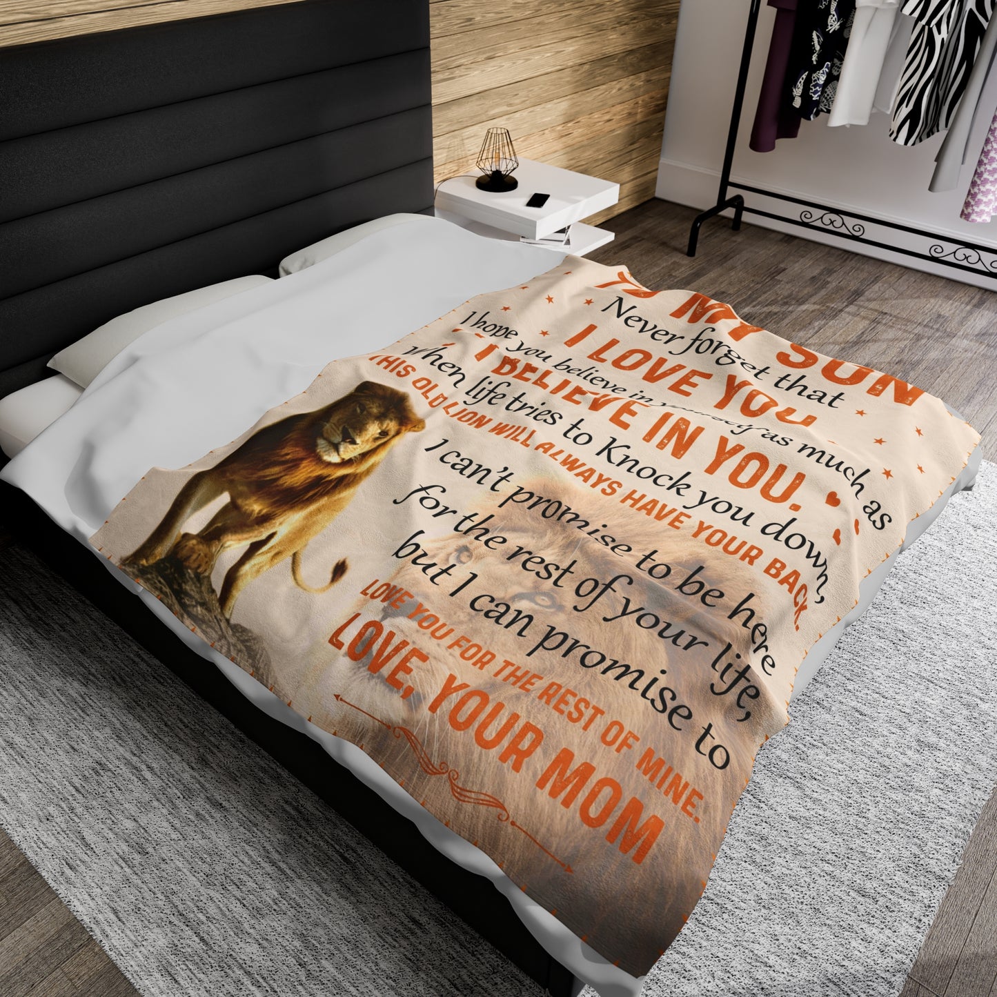 To My Son | Never Forget | Velveteen Plush Blanket 80"x60"