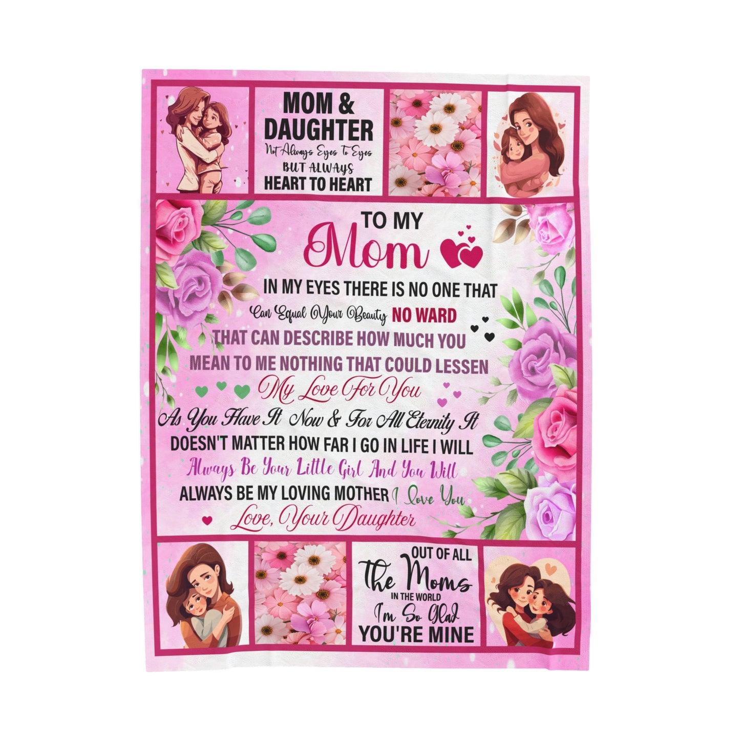 To My Mom  | In My Eyes | Velveteen Plush Blanket 80"x60"