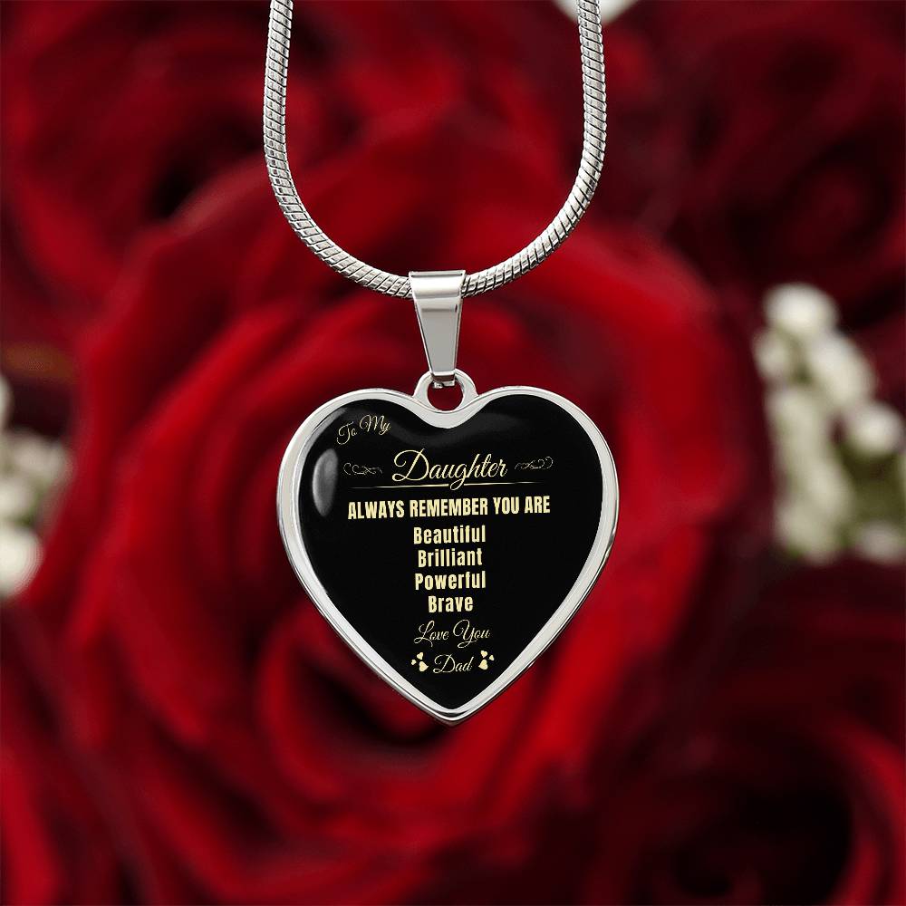 To My Daughter | Always Remember You Are | Luxury Graphic Heart Necklace