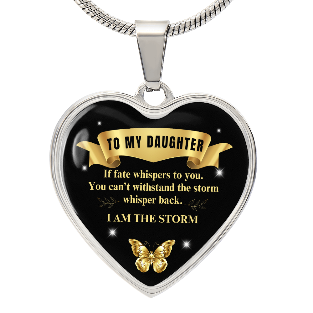 To My Daughter | If Fate Whispers You | Luxury Graphic Heart Necklace