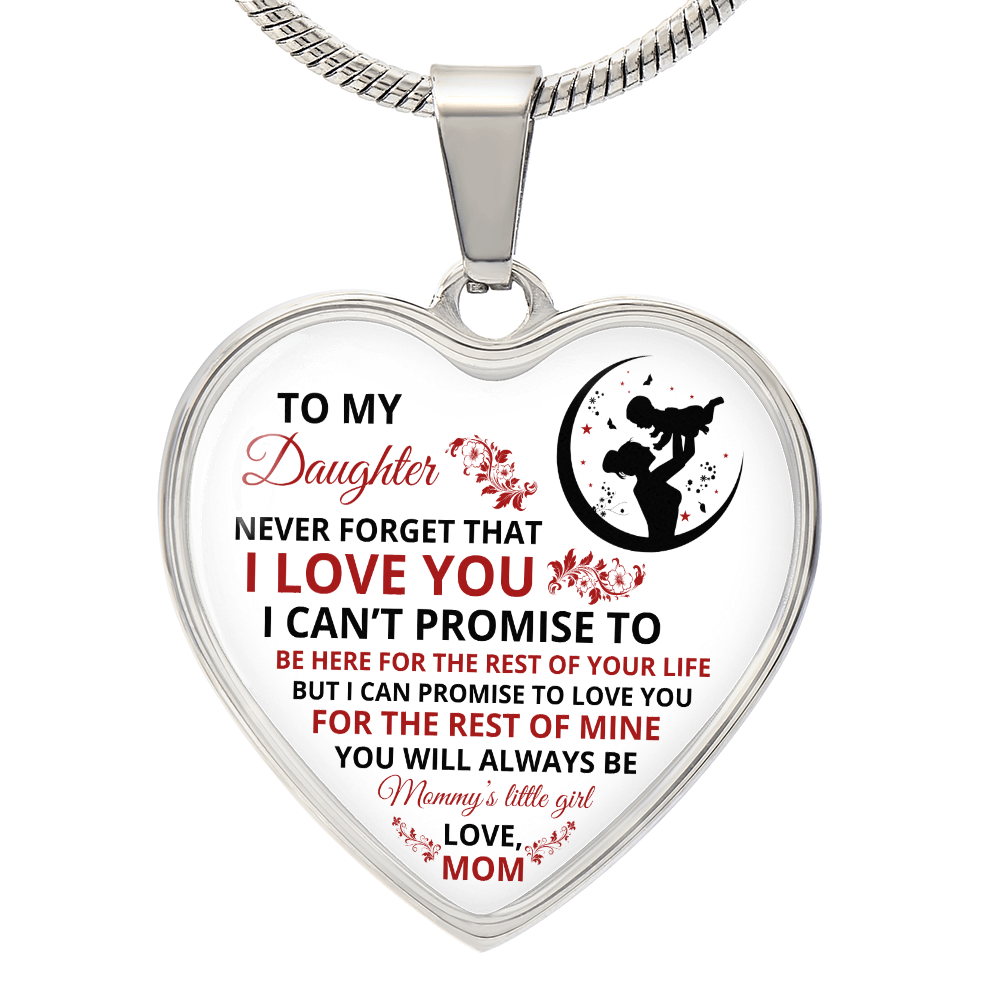 To My Daughter | Never Forget That | Luxury Graphic Heart Necklace