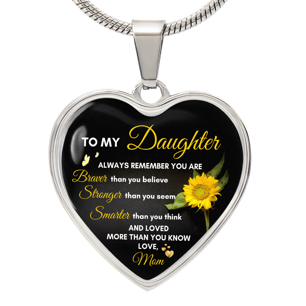 To My Daughter | Always Remember You Are | Luxury Graphic Heart Necklace