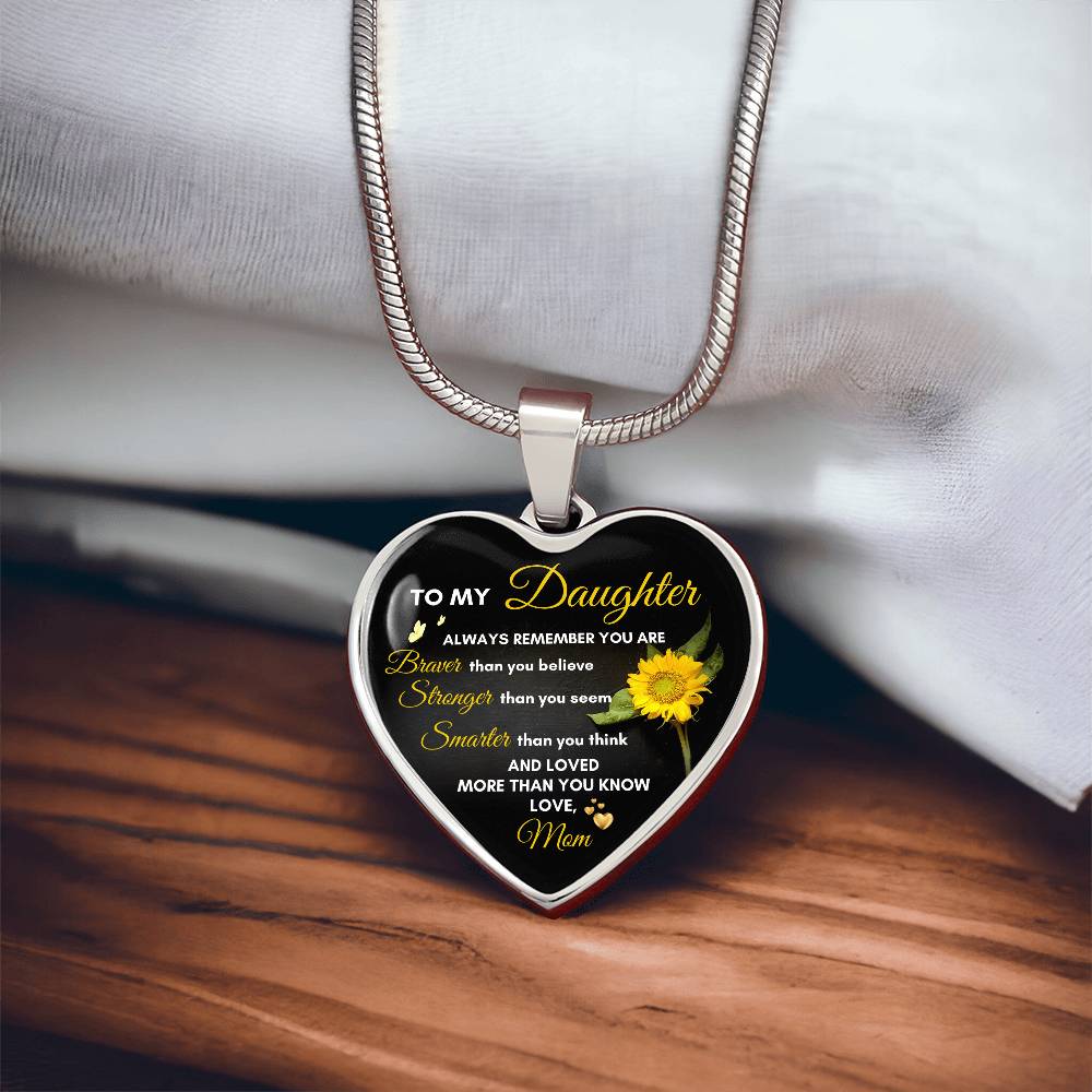 To My Daughter | Always Remember You Are | Luxury Graphic Heart Necklace
