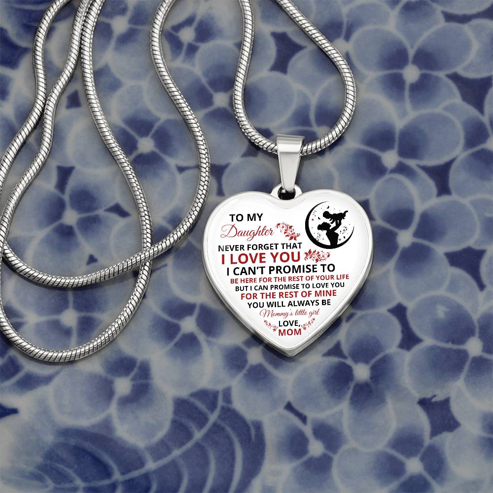 To My Daughter | Never Forget That | Luxury Graphic Heart Necklace