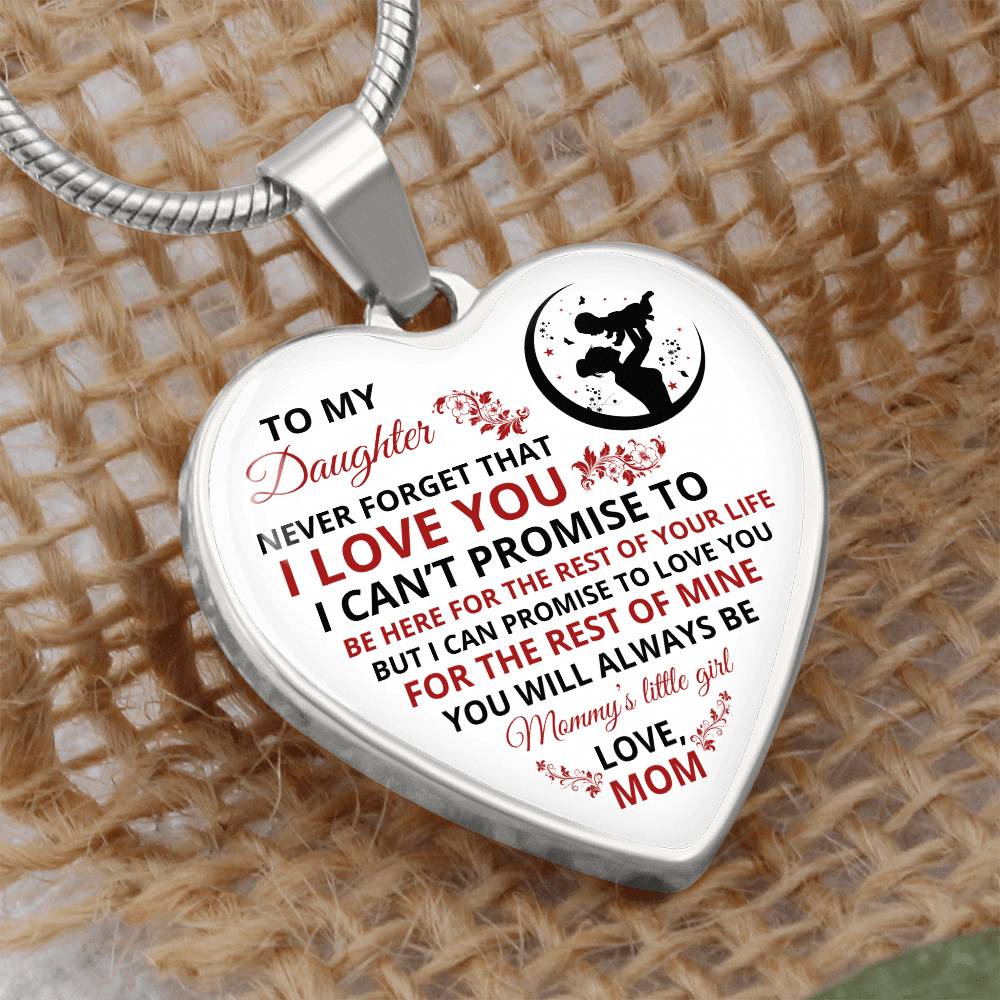 To My Daughter | Never Forget That | Luxury Graphic Heart Necklace