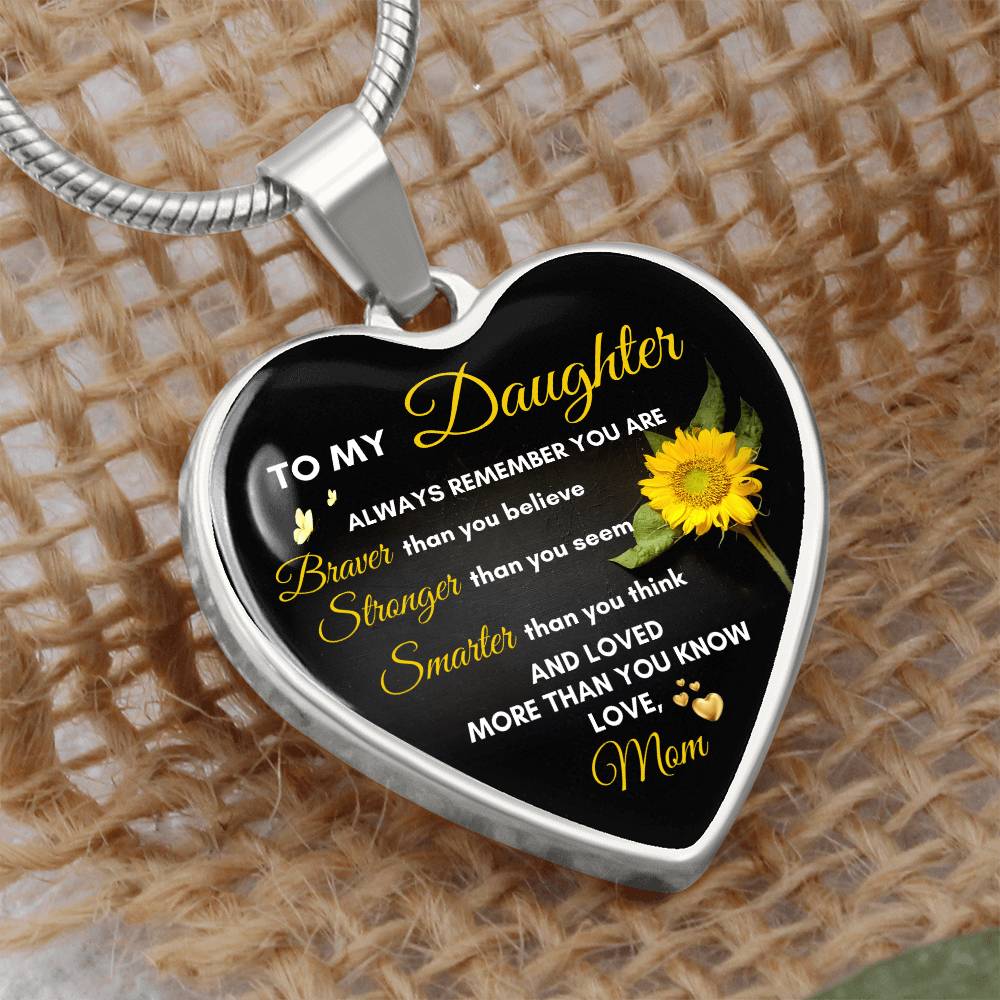 To My Daughter | Always Remember You Are | Luxury Graphic Heart Necklace