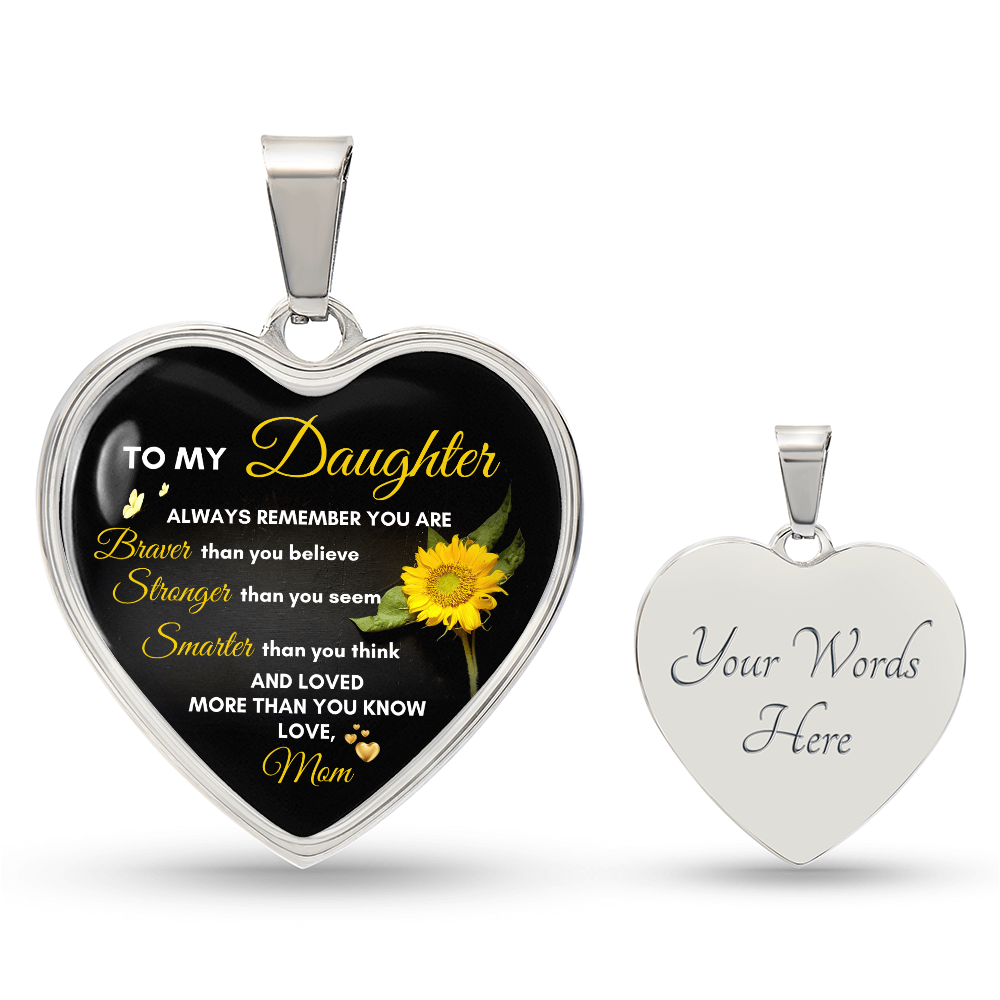 To My Daughter | Always Remember You Are | Luxury Graphic Heart Necklace